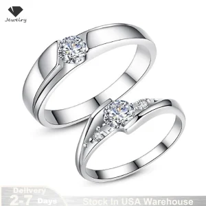 925 Silver Moissanite Couple Rings