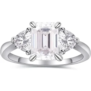 2CT Moissanite Engagement Rings for Women